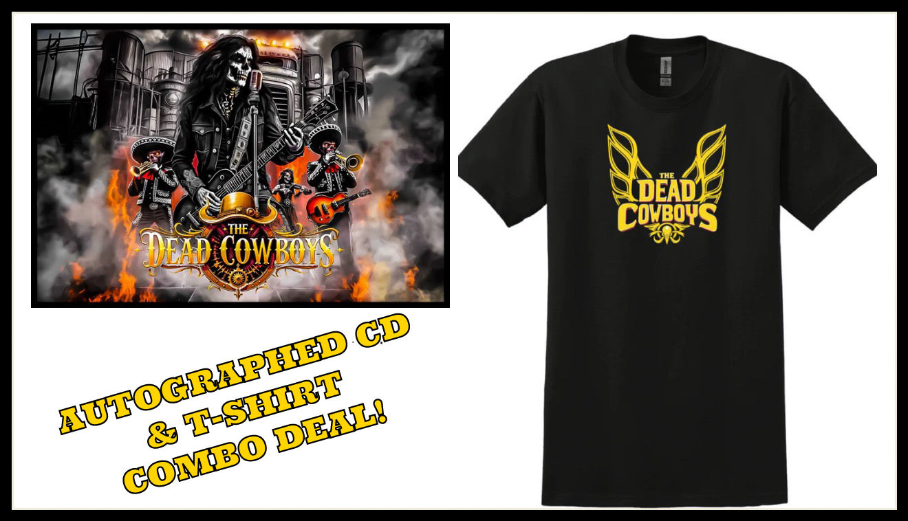 Autographed CD and T-shirt combo. Limited Edition.